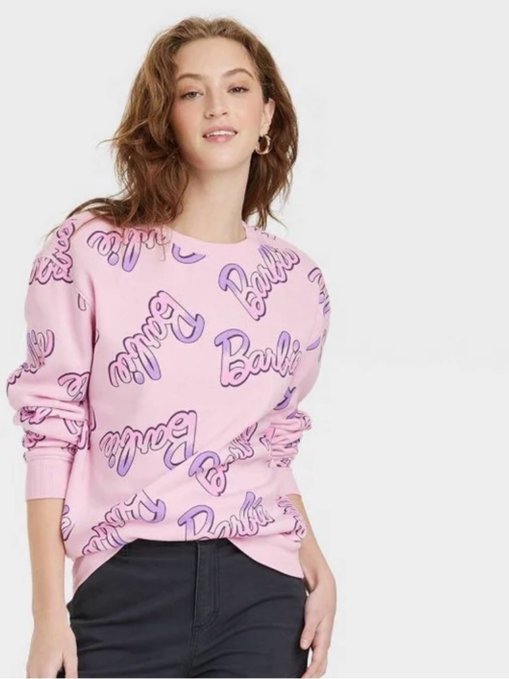 Barbie Pink Sweatshirt with Purple Script
